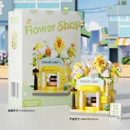 Hộp Đồ Chơi Lắp Ráp Mô Hình,Xếp Hình Nhà Hoa Lắp Ghép Khu Phố Mini Xếp Hình Thành Phố Cửa Hàng Quà Tặng Cho Bé 5