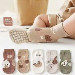 Set 5 -10 Đôi Tất Lưới Cổ Cao Chống Trơn Trượt Họa Tiết Hình Thú Màu Pastel Vớ 4 Mùa Thoáng Khí Cho Bé 0-3 Tuổi 1