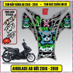 Tem Dán Nắp Xăng + Gác Chân Em Bé Xe AB Đời 2016 - 2019 Decal 3Lớp Mẫu Mới 5