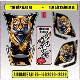 Tem Dán Nắp Xăng Tem Gác chân Em Bé AB 2020 - 2025 (Lưu ý :AB 2026 DÁN KHÔNG VỪA) Tem AB Mẫu Mới Cực Chất Mẫu Mới 8