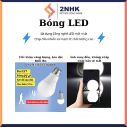 Đèn LED Cảm Ứng Chuyển Động Radar - Tự Động Bật Khi Có Người - Chỉ Hoạt Động Khi Trời Tối 2