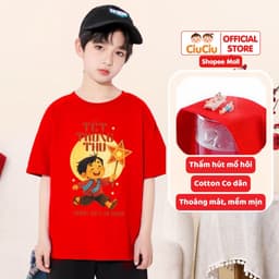 Bộ Quần Áo Cộc Tay Hình Bé Rước Đèn Trung Thu Cho Bé Trai Bé Gái CIUCIU KID Vải Cotton Thoáng Mát 4