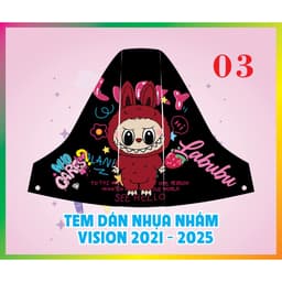 decal dán nhựa nhám vision 2021 - 2025 nhãn dán gấu dâu ngộ nghĩnh nhiều mẫu 5