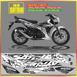 TEM RỜI SATRIA MẪU ZIN DECAL MC 3 LỚP ĐỦ MÀU 4