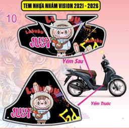 Tem Dán Nhựa Nhám Vision 2021 - 2026 nhiều mẫu decal 3lớp chống thấm nước 5