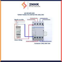Khởi động từ 2NO/2NC 63A BOMGI và Bộ chuyển nguồn tự động luân phiên 15 ngày/ tháng Timer tháng NKG5 4