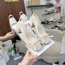 Giày cao gót 𝙔𝙐𝙇𝙄𝙉𝘼 6p và bệt đế vuông búp bê khoá nơ cd46 Chuẩn size 8