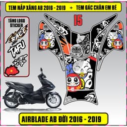 Tem Dán Nắp Xăng + Gác Chân Em Bé Xe AB Đời 2016 - 2019 Decal 3Lớp Mẫu Mới 2