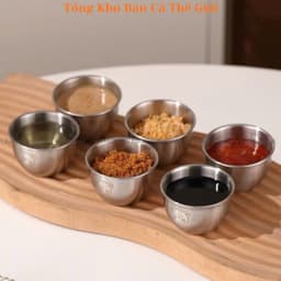 Set 6 hũ đựng nước chấm inox 304 có lắp nhựa dung tích 50ml - bancathegioi8386 7