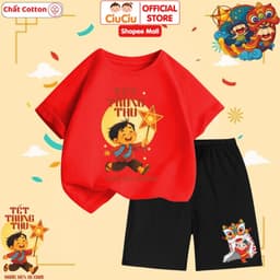Bộ Quần Áo Cộc Tay Hình Bé Rước Đèn Trung Thu Cho Bé Trai Bé Gái CIUCIU KID Vải Cotton Thoáng Mát 5