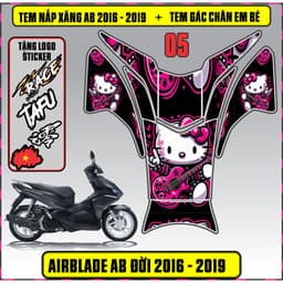 Tem Dán Nắp Xăng + Gác Chân Em Bé Xe AB Đời 2016 - 2019 Decal 3Lớp Mẫu Mới Nhiều Mẫu 4