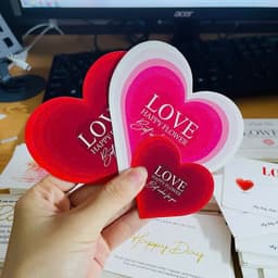 ❤️ Combo Sỉ 100- 200 Thiệp Cài Hoa Hình Trái Tim /Chữ Nhật (MIX KHÔNG CHỌN MẪU) Đa Dạng Ý Nghĩa ❤️ 3