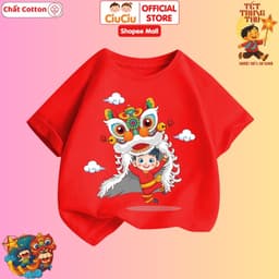 Áo Thun Trung Thu Hình Múa Lân Dễ Thương Cho Bé Trai Bé Gái CIUCIU KID Vải Cotton Thấm Hút Mồ Hôi 3