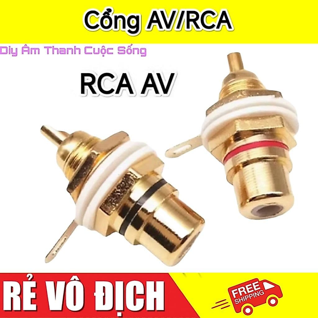 (Giá 1 cặp) Cổng AV / RCA bông sen chân AV chân RCA Phụ kiện âm thanh Diy -