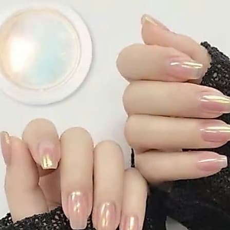 Hũ tráng gương Cực Quang - Ánh Cầu Vồng Siêu Sáng nổi bật bộ móng Nail Michi