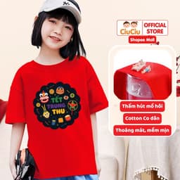 Áo Thun Tết Đoàn Viên Trung Thu Cho Bé CIUCIU KID Vải Cotton Co Dãn Mềm Mịn Thấm Hút Mồ Hôi 5