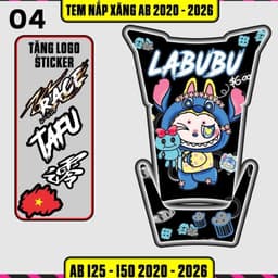 Tem Dán Nắp Xăng Ab 2020 - 2025 (Lưu ý :AB 2026 DÁN KHÔNG VỪA) Tem AB 125 150 Yếm Nhiều Mẫu Decal Cao Cấp 4