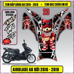 Tem Dán Nắp Xăng + Gác Chân Em Bé Xe AB Đời 2016 - 2019 Decal 3Lớp Mẫu Mới 1