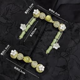 NÚT ÁO SƯỜN XÁM MAI KHÓA TRE SONG XOẮN - Cúc Cài Áo Cách Tân Phong Cách Trung Quốc Đính Hạt Ngọc Handmade 8