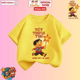 Áo Phông Cộc Tay Hình Bé Rước Đèn Trung Thu Dễ Thương Cho Bé CIUCIU KID Vải Cotton Mềm Thoáng Mát 6