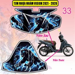 Tem Dán Nhựa Nhám Vision 2021 - 2026 nhiều mẫu decal 3lớp chống thấm nước 5