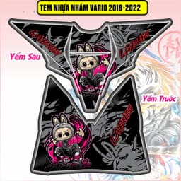 Tem Dán Nhựa Nhám Vario 125 150 Đời 2018  - 2022 Mẫu Labubu Cực Chất Hót Đẹp Decal 3Lớp 3