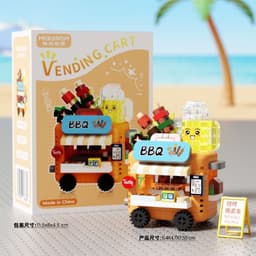 Hộp Đồ Chơi Lắp Ghép,Xếp Hình Mô Hình Xe Đẩy Hàng Rong Lắp Ráp Quán Ăn Vỉa Hè Xếp Hình Xe Ăn Bãi Biển Quà Bé 7