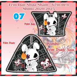 Shmo Tem Dán Nhựa Nhám Yếm Đen Combo Yếm Trước Sau 2020-2025 Decal 3 Lớp Bám Dính Tốt Chống Nước PVC Cao Cấp 1