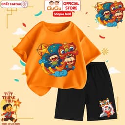 Set Trung Thu Hình Múa Lân Dễ Thương Cho Bé Trai Bé Gái CIUCIU KID Vải Cotton Mềm Thấm Hút Mồ Hôi 1