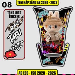 Tem Dán Nắp Xăng Ab 2020 - 2025 (Lưu ý :AB 2026 DÁN KHÔNG VỪA) Tem AB 125 150 Yếm Nhiều Mẫu Decal Cao Cấp 8
