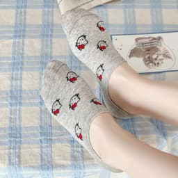 Set 5 Đôi Tất/ Vớ Hài Nữ Cotton Hoạ Tiết Hello kitty Siêu Dễ Thương Lot Th10 5