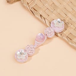 NÚT ÁO SƯỜN XÁM MAI KHÓA TRE SONG XOẮN - Cúc Cài Áo Cách Tân Phong Cách Trung Quốc Đính Hạt Ngọc Handmade 5