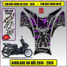 Tem Dán Nắp Xăng + Gác Chân Em Bé Xe AB Đời 2016 - 2019 Decal 3Lớp Mẫu Mới 4