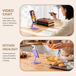 Giá Đỡ Điện Thoại Kim Loại Xoay 720° Điều Chỉnh Đa Góc Gập Gọn Cho Tablet iPad Livestream Để Bàn 9