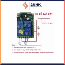 Bộ Điều Khiển Từ Xa RF 4 Kênh 433MHz 6V 12V 24V DC 5V–30V Mạch Thu Không Dây 5