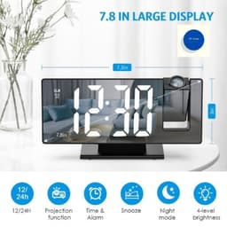 Đồng Hồ LED Để Bàn Thông Minh Có Chức Năng Chiếu Trần và Báo Thức 3