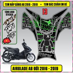 Tem Dán Nắp Xăng + Gác Chân Em Bé Xe AB Đời 2016 - 2019 Decal 3Lớp Mẫu Mới 6