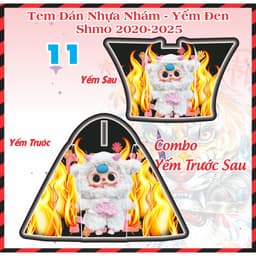 Shmo Tem Dán Nhựa Nhám Yếm Đen Combo Yếm Trước Sau 2020-2025 Decal 3 Lớp Bám Dính Tốt Chống Nước PVC Cao Cấp 5