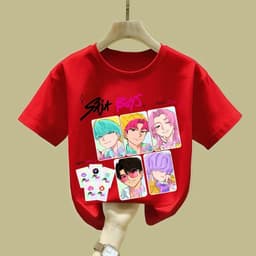 Saja Boys Kpop Demon Hunters Áo Huntrix Áo thun ngắn tay thông thường cho mùa hè 6