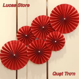Set Quạt Trang Trí Trung Thu, Tết Cổ Truyền - Set 6 Quạt + Mặt Tết Trung Thu shop Tuấn Bạch sỉ lẻ 4