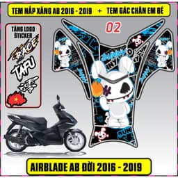 Tem Dán Nắp Xăng + Gác Chân Em Bé Xe AB Đời 2016 - 2019 Decal 3Lớp 3