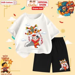 Bộ Đồ Hình Múa Lân Trung Thu Tết Đoàn Viên Cho Bé Trai Bé Gái  CIUCIU KID Vải Cotton Mềm Thoáng Mát 6