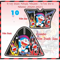 Shmo Tem Dán Nhựa Nhám Yếm Đen Combo Yếm Trước Sau 2020-2025 Decal 3 Lớp Bám Dính Tốt Chống Nước PVC Cao Cấp 4