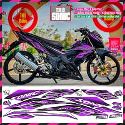 Tem Rời Sonic  Tem Xe sonic Đẹp Mẫu lửa Hót Phối Dủ Màu Decal PVC 3 lớp 4