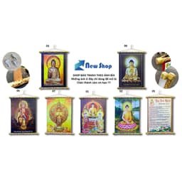 Tranh Liễn Phật Giáo Quán Thế Âm Bồ Tát - Tranh Treo Trường Phòng Khách, Phòng Thờ - Vải Canvas Cao Cấp 9