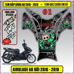 Tem Dán Nắp Xăng + Gác Chân Em Bé Xe AB Đời 2016 - 2019 Decal 3Lớp Mẫu Mới 4