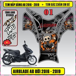 Tem Dán Nắp Xăng + Gác Chân Em Bé Xe AB Đời 2016 - 2019 Decal 3Lớp Mẫu Mới 2
