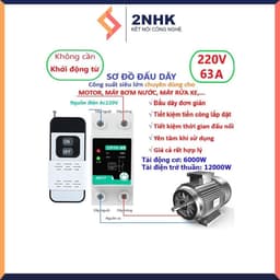 Bộ công tắc điều khiển từ xa công suất lớn 40A và 63A 220V 1km không cần khởi động từ 4