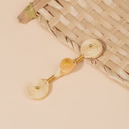 NÚT THẮT ĐƠN XOẮN HẠT MAI VÀNG  NÚT TÀU TRUNG HOA - PHỤ KIỆN TRANG TRÍ CỔ TRANG THANH LỊCH ÁO DÀI SƯỜN XÁM 6