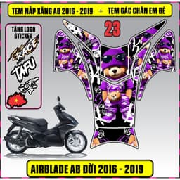Tem Dán Nắp Xăng + Gác Chân Em Bé Xe AB Đời 2016 - 2019 Decal 3Lớp Mẫu Mới 3
